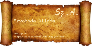 Szvoboda Alinda névjegykártya